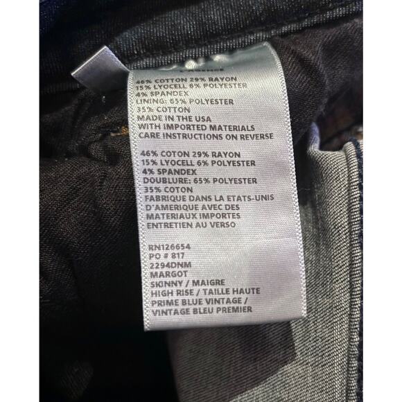L'AGENCE sz 26x25 Margot High-Rise Stretch Skinny Jeans Prime Vintage Blue 2294 - Picture 9 of 10